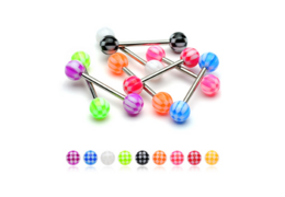 Штанга для языка цветная клетка