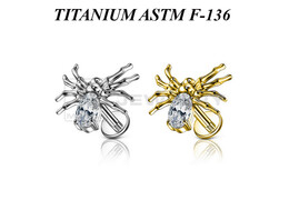 Лабрет из титана Ti Metal паук