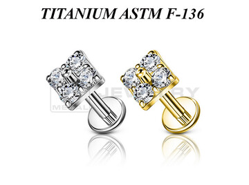 Лабрет из титана Ti Metal куатро