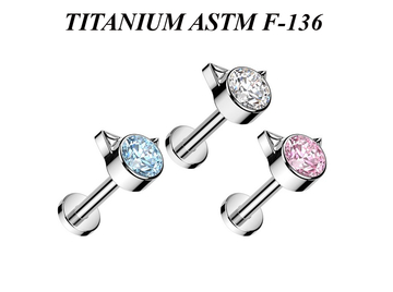 Лабрет из титана китти