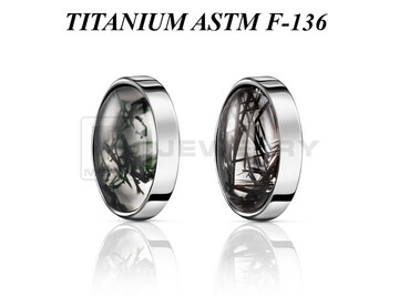 Накрутка из титана Ti Metal эллипс с минералами