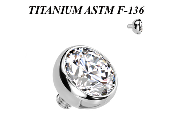 Накрутка из титана Ti Metal чаша с фианитом