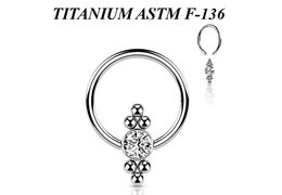 Кольцо из титана Ti Metal с фианитом