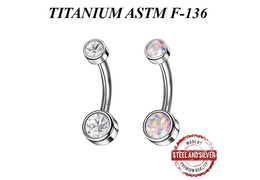 Банан титановый Steel and Silver с Premium Zirconia