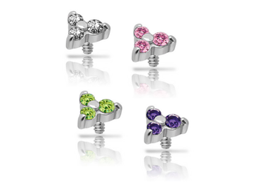 Накрутка Steel and Silver трилистник с фианитами