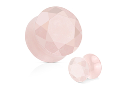 Плаги граненый розовый кварц