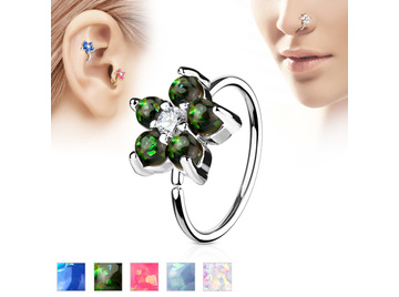 Кольцо раздвижное опаловый цветок