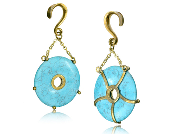 Подвесы бирюзовый диск, пара