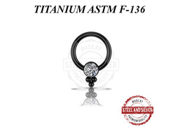 Кольцо из титана Steel and Silver черное с Premium Zirconia Кольцо из титана Steel and Silver черное с Premium Zirconia