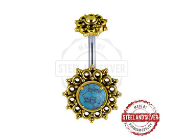 Банан Steel and Silver цветок с бирюзой