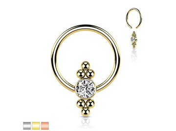 Кольцо с декоративным кластером