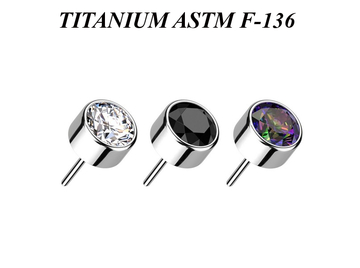 Вставка из титана с круглым кристаллом