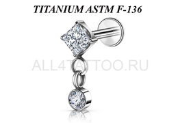 Лабрет из титана Ti Metal изара