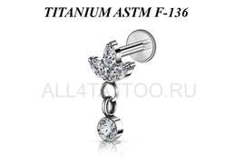 Лабрет из титана Ti Metal эрантис